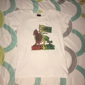 White “obey” tee